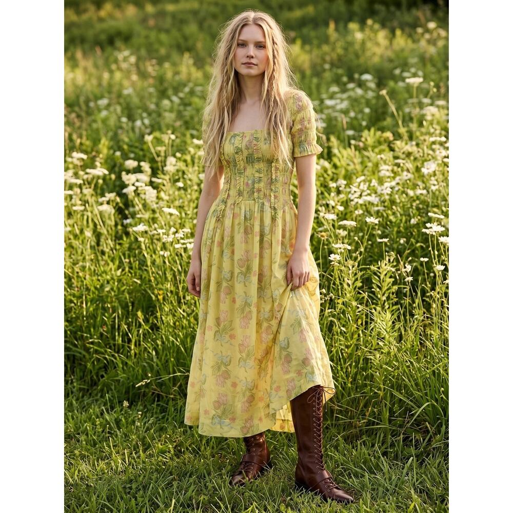 Free People Damson Madder Dainty Ethereal Cottage Raphaela Midi Dress 16 XL - Picture 15 of 16